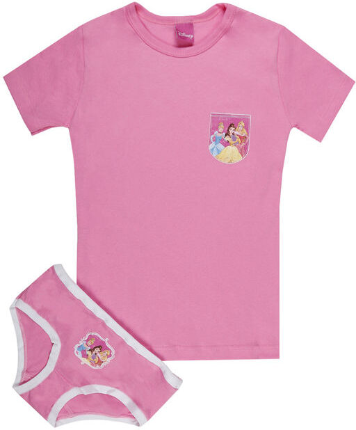 disney completo intimo da bambina 2 pezzi t-shirt + slip completi intimi bambina rosa taglia 07/08