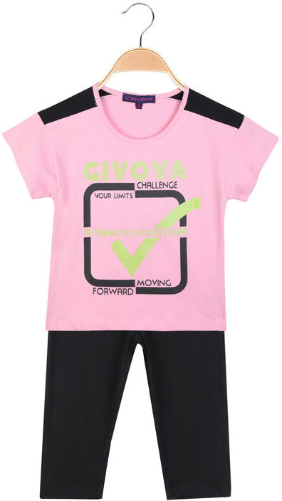 givova completo sportivo 2 pezzi da bambina con leggings completi 3-16 anni bambina rosa taglia 06