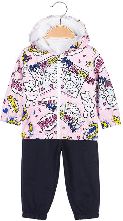 smile yes completo sportivo 3 pezzi da neonata abbigliamento bambina rosa taglia 36m