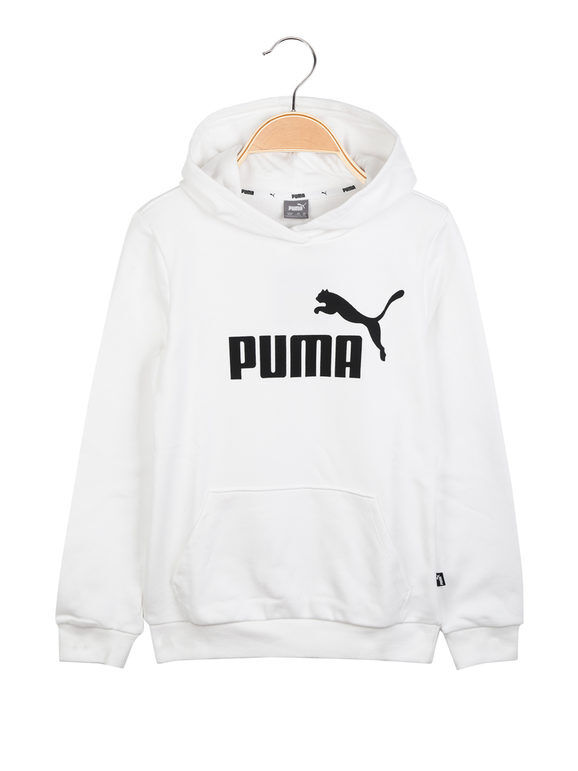 puma ess logo felpa leggera da ragazzi con cappuccio felpe leggere unisex bambino bianco taglia 13/14