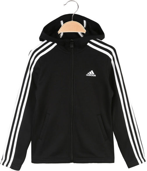 adidas g 3s fl fz hd felpa con cappuccio e zip da bambini felpe unisex bambino nero taglia 14/15