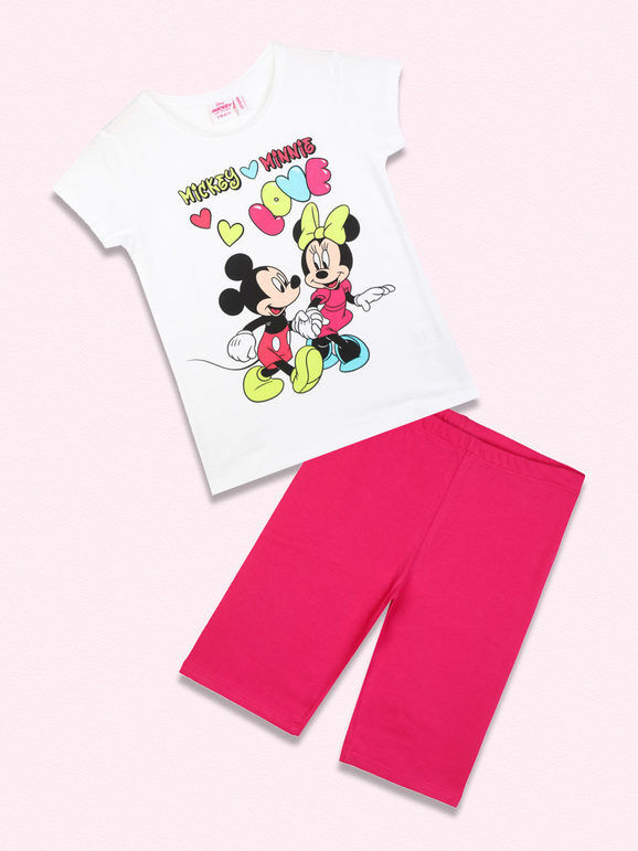 disney mickey and friends completo bambina corto minnie e topolino completi 3-16 anni bambina bianco taglia 07/08