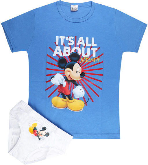 disney mickey mouse completo bimbo 2 pezzi completi intimi bambino blu taglia 07/08