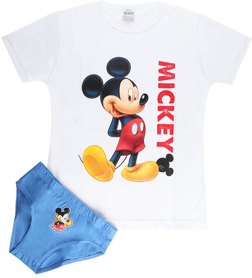 disney mickey mouse completo intimo bambino 2 pezzi completi intimi bambino bianco taglia 07/08