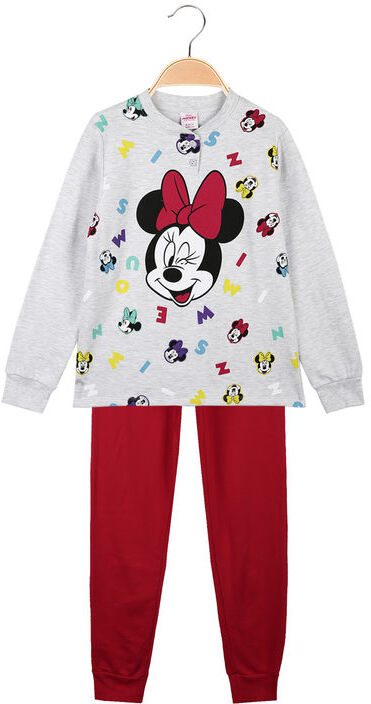 disney minnie pigiama bimba in cotone felpato pigiami bambina grigio taglia 08