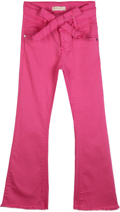 sweet pantaloni a zampa da bambina con cintura pantaloni casual bambina fucsia taglia 08