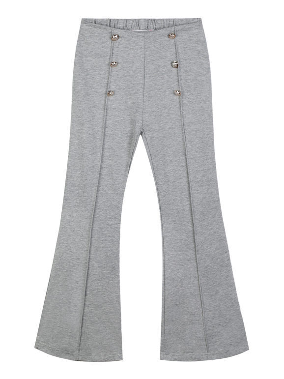 sweet pantaloni a zampa da ragazza con bottoni decorati pantaloni casual bambina grigio taglia 14