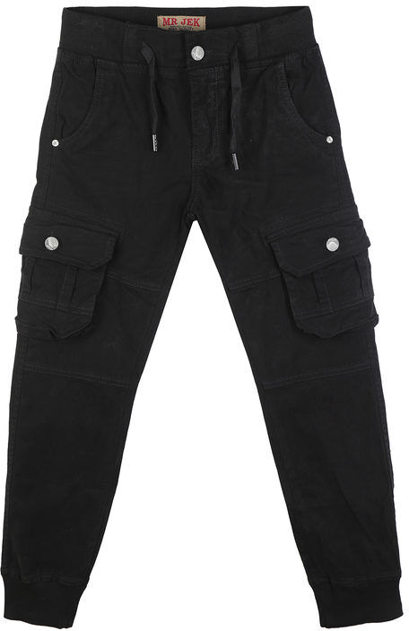 mr jek pantaloni da ragazzo con tasconi pantaloni casual bambino nero taglia 08