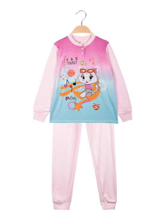 44 gatti pigiama da bambina in cotone felpato pigiami bambina rosa taglia 06