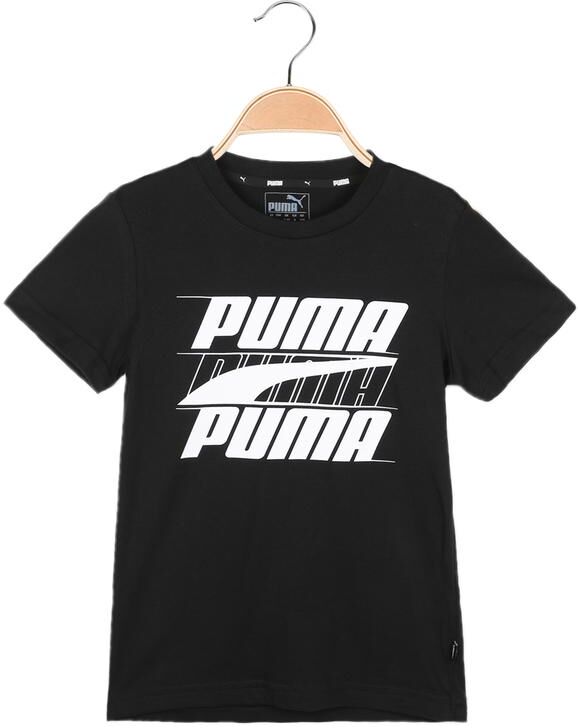 puma rebel bold tee t-shirt nera con stampa t-shirt manica corta bambino nero taglia 08