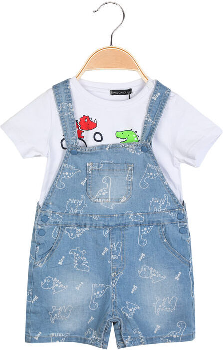 small gang salopette corta in jeans da neonato con t-shirt completi 0-36 m bambino bianco taglia 36m