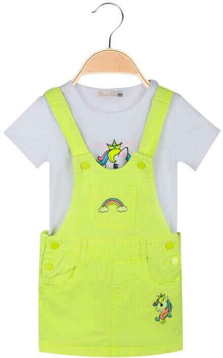 mono star salopette + t-shirt neonata in cotone completi 0-36 m bambina verde taglia 06/09