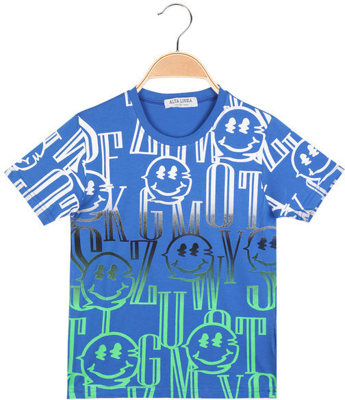 alta linea t-shirt manica corta da bambino t-shirt manica corta bambino blu taglia 08