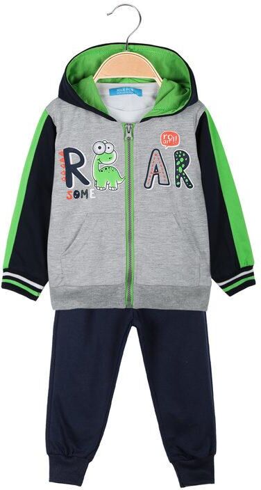 milk pub tuta sportiva neonato 3 pezzi con zip intera completi 0-36 m bambino grigio taglia 12m