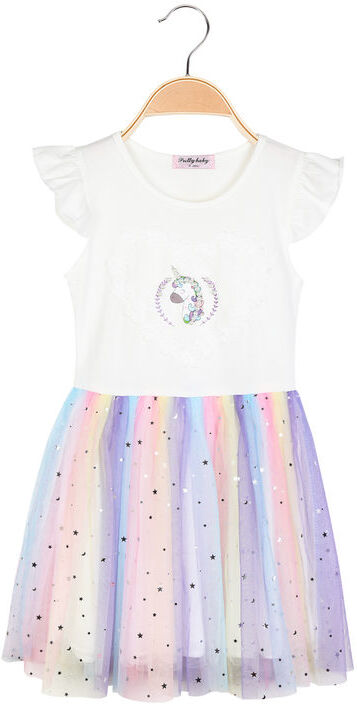 pretty baby vestito da bambina con tulle multicolor vestiti bambina bianco taglia 02