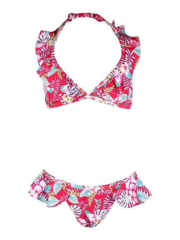 Power Flower Bikini floreale bambina Bikini bambina Rosso taglia 14/16