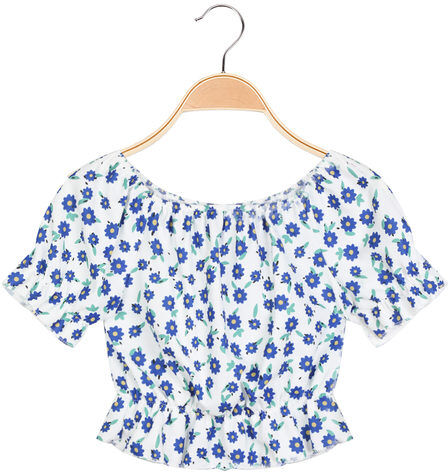 Solada Blusa a fiori da bambina T-Shirt Manica Corta bambina Bianco taglia 10