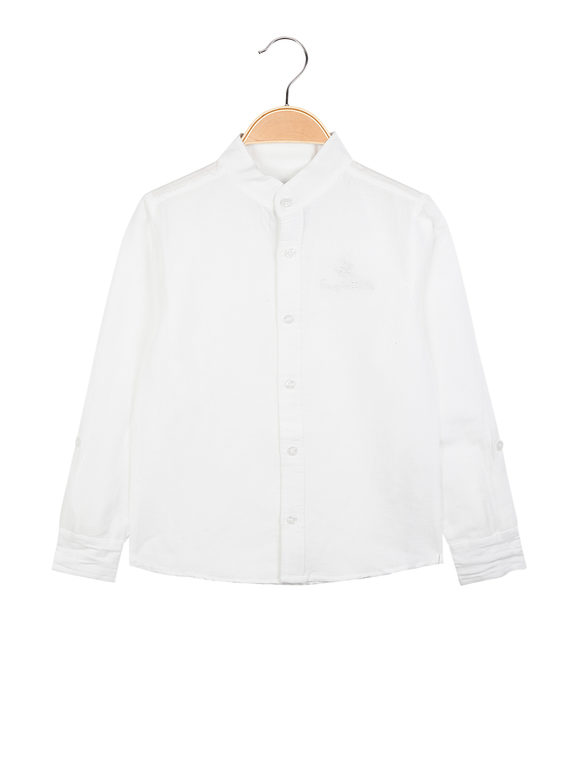 Polo Club Camicia in lino alla coreana da bambino Camicie Classiche bambino Bianco taglia 14