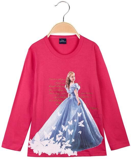 Disney Cinderella maglietta da bambina a manica lunga T-Shirt Manica Lunga bambina Fucsia taglia 07