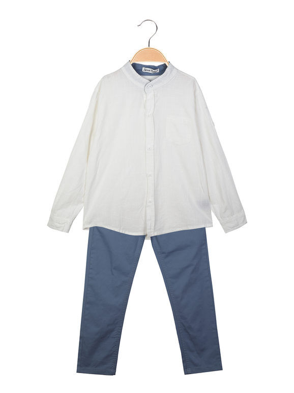 Street Porter Completo 2 pezzi da bambino con camicia alla coreana Completi 3-16 Anni bambino Bianco taglia 06