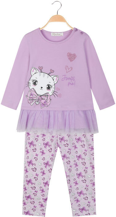 Re Panda Completo 2 pezzi da neonata con leggings stampati Completi 0-36 M bambina Viola taglia 24M