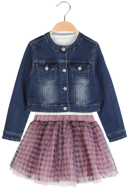 Lollitop Completo 3 pezzi con giacca denim da bambina Completi 3-16 Anni bambina Rosa taglia 08