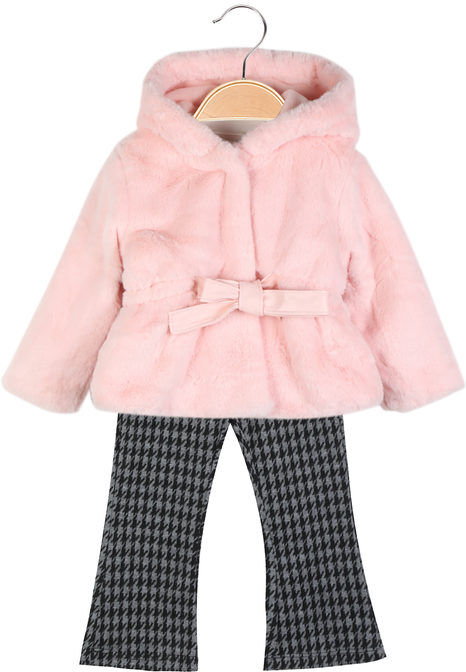 Mec Girl Completo 3 pezzi da neonata con giacca in ecopelliccia Completi 0-36 M bambina Rosa taglia 12M