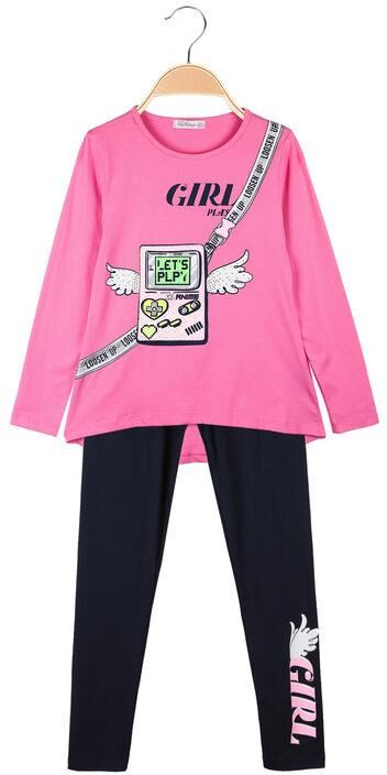 Lollitop Completo bambina 2 pezzi maglietta + leggings Completi 3-16 Anni bambina Fucsia taglia 03/04