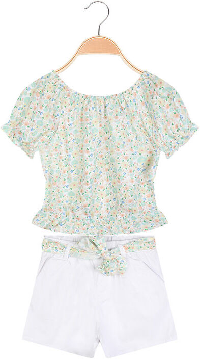 Sweet Completo corto da bambina blusa + shorts Completi 3-16 Anni bambina Verde taglia 08