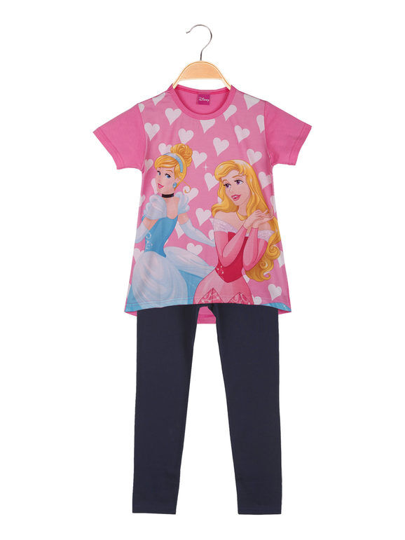 Disney Completo corto da bambina con leggings Completi 3-16 Anni bambina Rosa taglia 06