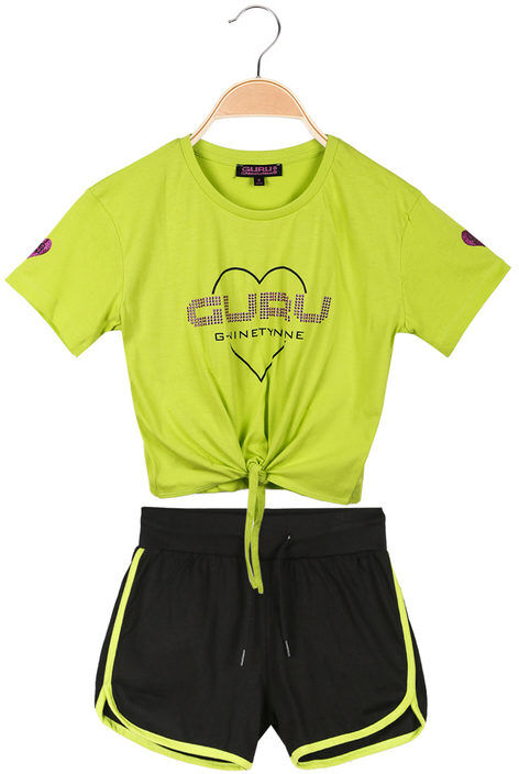 Guru Completo corto da bambina con shorts Completi 3-16 Anni bambina Verde taglia 06