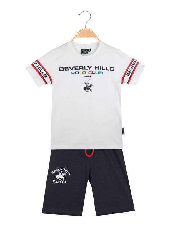 Polo Club Completo corto da bambino t-shirt + bermuda in cotone Completi 3-16 Anni bambino Bianco taglia 04