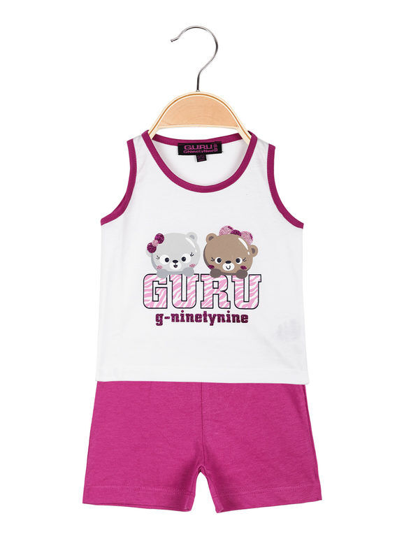 Guru Completo corto da neonata in cotone Completi 0-36 M bambina Bianco taglia 09/12