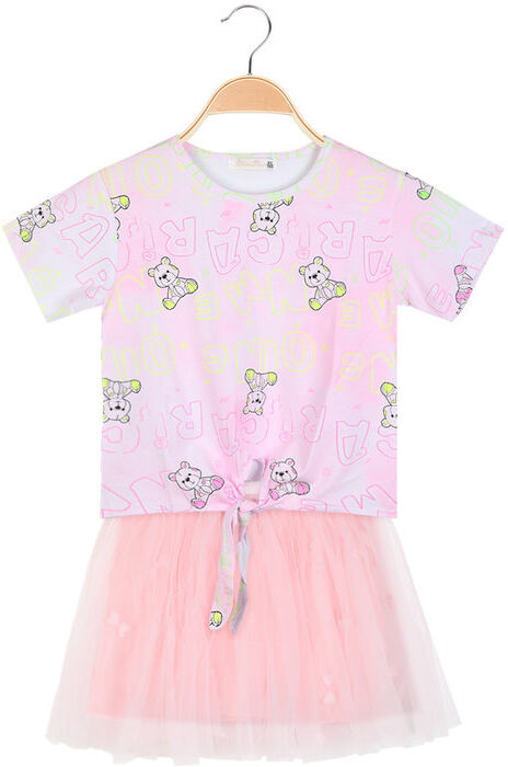 Mono Star Completo da bambina gonna in tulle + t-shirt Completi 3-16 Anni bambina Rosa taglia 12