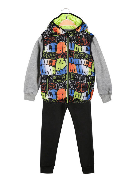 Mr Jek Completo da bambino 3 pezzi con gilet imbottito Completi 3-16 Anni bambino Verde taglia 04