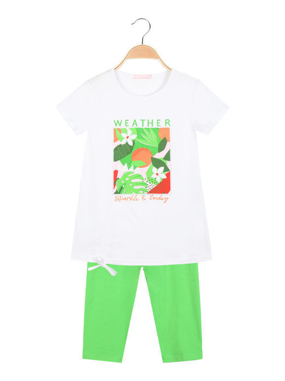 Hope Star Completo estivo con leggings + t-shirt da bambina Completi 3-16 Anni bambina Verde taglia 06