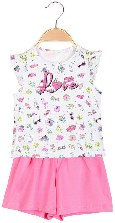 Yes! Do Kids Completo estivo da neonata in cotone 2 pezzi Completi 0-36 M bambina Bianco taglia 12M