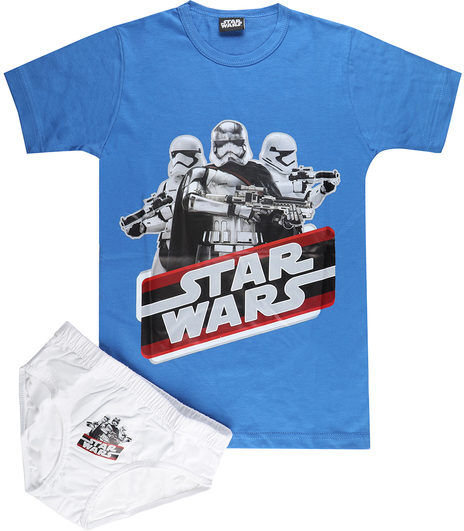 Star Wars Completo intimo 2 pezzi slip + t -shirt Completi Intimi bambino Blu taglia 07/08