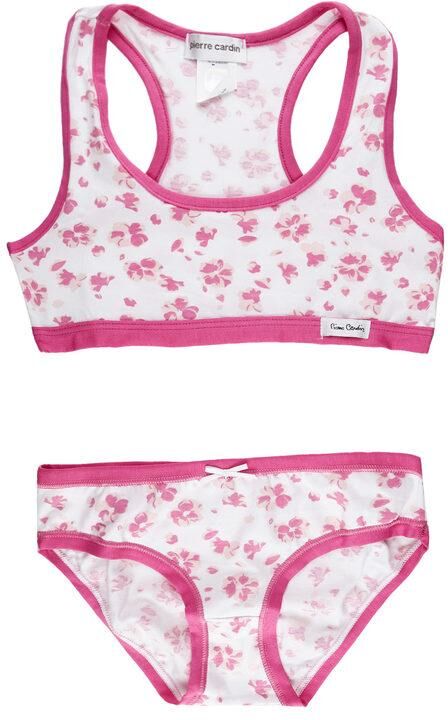 Pierre Cardin Completo intimo bambina a fiori 2 pezzi Slip bambina Fucsia taglia 11/12