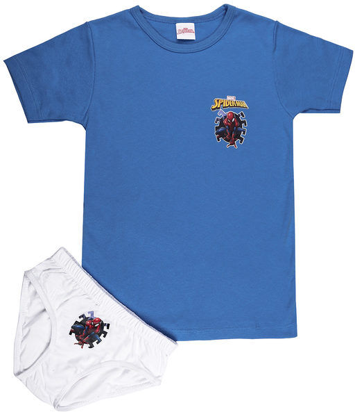 Marvel Completo intimo da bambino 2 pezzi t-shirt + slip Completi Intimi bambino Blu taglia 05/06