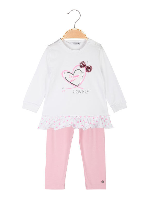 Lollitop Completo neonata 2 pezzi in cotone Completi 0-36 M bambina Bianco taglia 12M