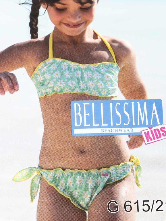Bellissima Costume bikini bambina margherite a fascia G615 Bikini bambina Verde taglia 02/04