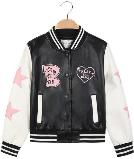 Mec Girl Giacca bomber in ecopelle da bambina Giacche Leggere bambina Nero taglia 06