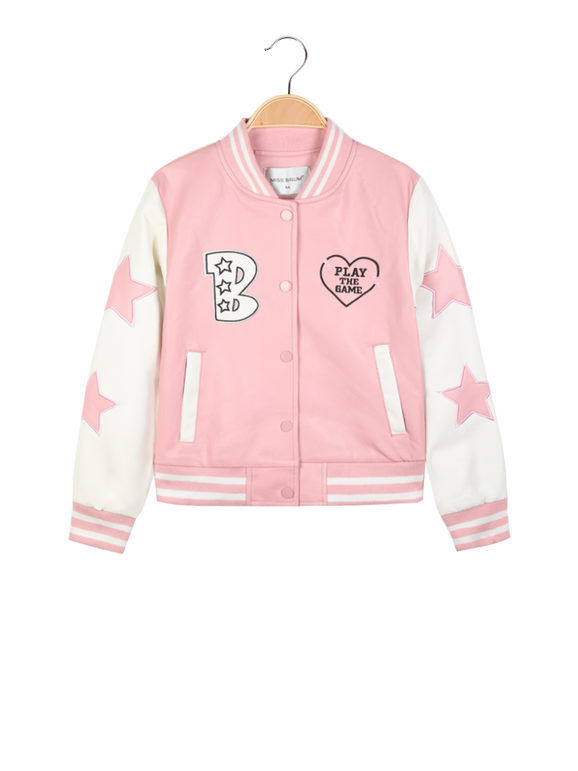 Mec Girl Giacca bomber in ecopelle da bambina Giacche Leggere bambina Rosa taglia 04