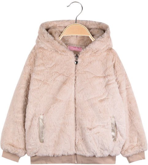 Luisa Chic Giacca con cappuccio bambina in ecopelliccia Giacconi e Giubbotti bambina Beige taglia 12