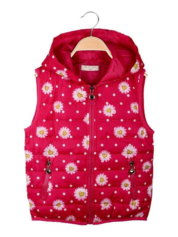 Hello Girl Gilet bambina imbottito con cappuccio Smanicato bambina Fucsia taglia 13/14