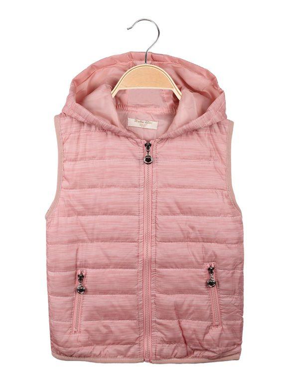 Hello Girl Gilet imbottito con cappuccio da bambina Smanicato bambina Rosa taglia 07/08