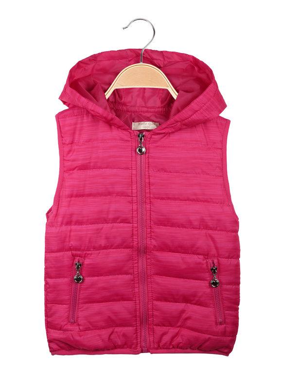 Hello Girl Gilet imbottito con cappuccio da bambina Smanicato bambina Fucsia taglia 03/04