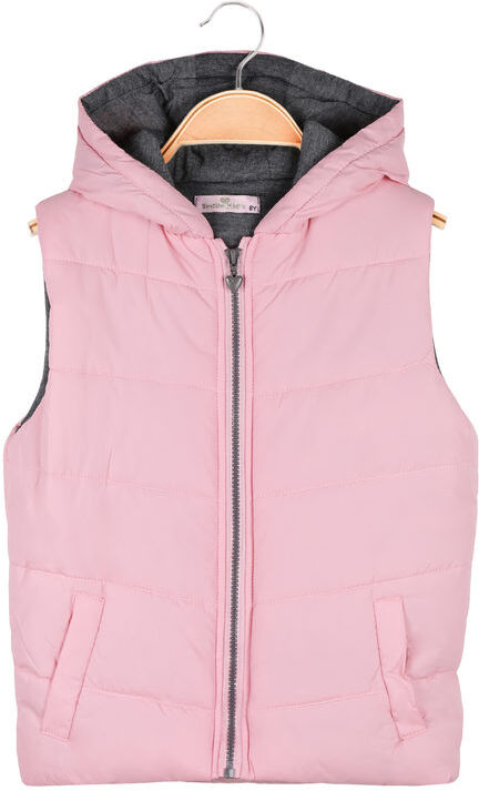 Yes ! Do Kid'S Gilet imbottito da bambina con cappuccio Smanicato bambina Rosa taglia 06