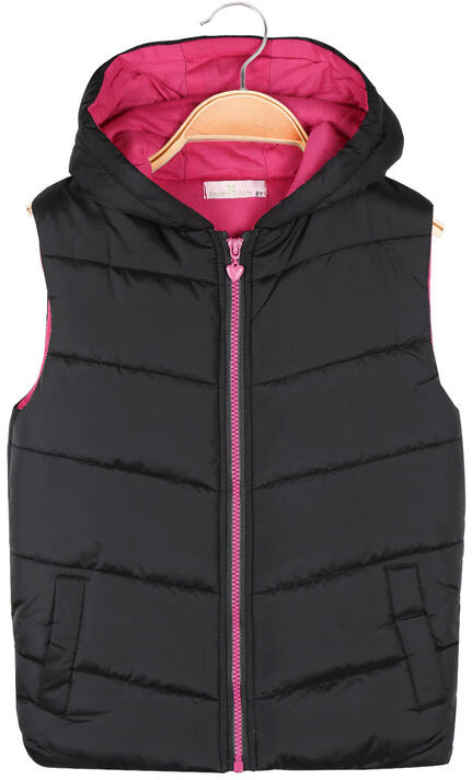 Yes ! Do Kid'S Gilet imbottito da bambina con cappuccio Smanicato bambina Nero taglia 04